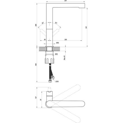 Ravak X070183 - Смесител за умивалник PURI 26,9 см черен