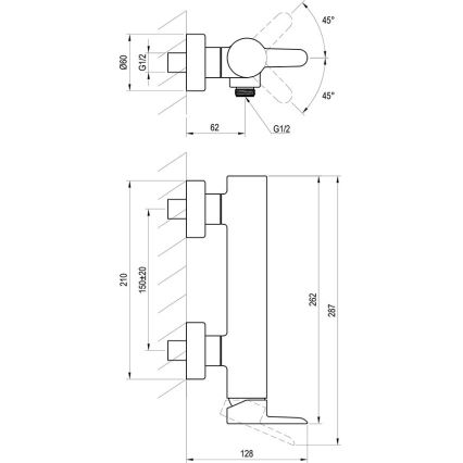 Ravak X070187 - Душ смесител PURI черен
