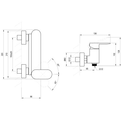 Ravak X070452 - Смесител за душ CHROME лъскав хром