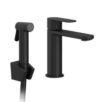 Ravak X070462 - Смесител за мивка с бидетен душ CHROME черен