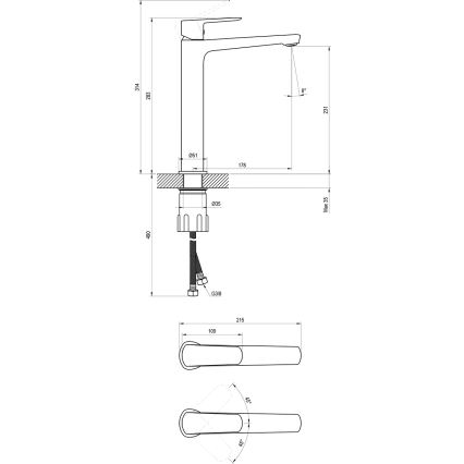 Ravak X070472 - Смесител за умивалник LIFE 28 см, лъскав хром