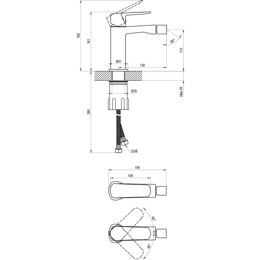 Ravak X070475 - Смесител за биде LIFE лъскав хром