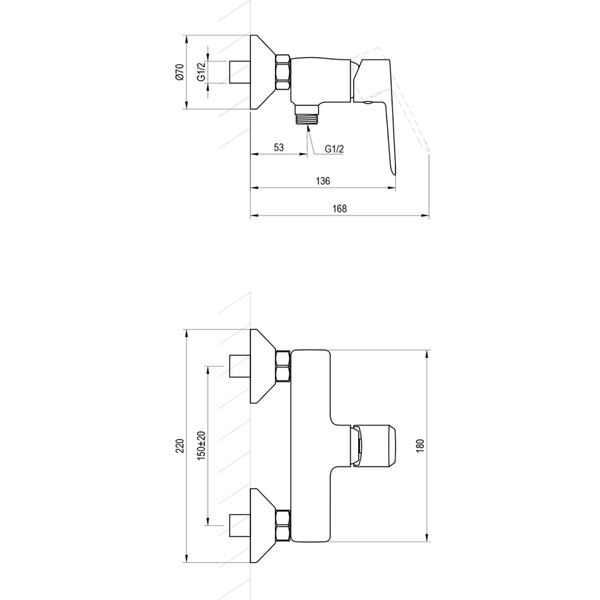 Ravak X070480 - Душов смесител LIFE черен