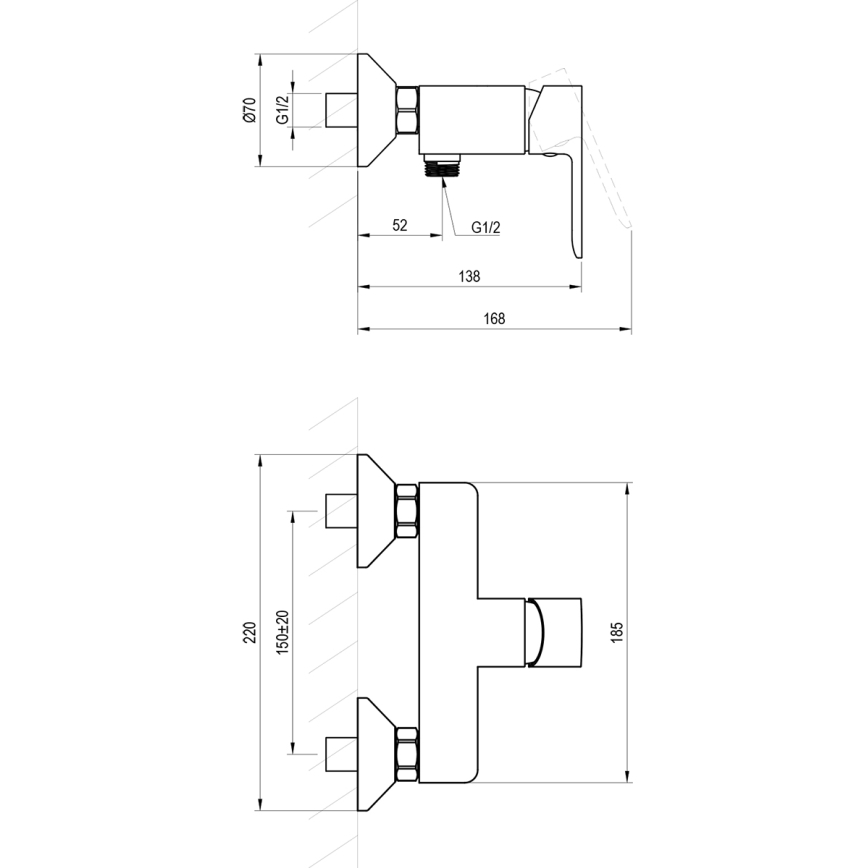 Ravak X070486 - Душ смесител SOLAR с лъскав хром