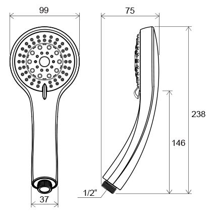 Ravak X07P008 - Ръчен душ, гланцов хром