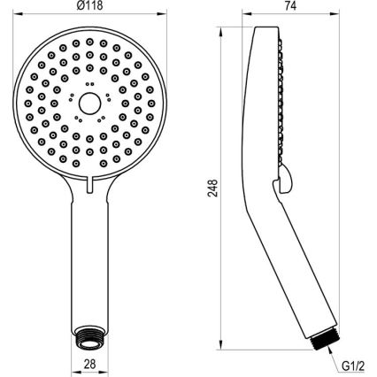 Ravak X07P009 - Ръчен душ FLAT, лъскав хром