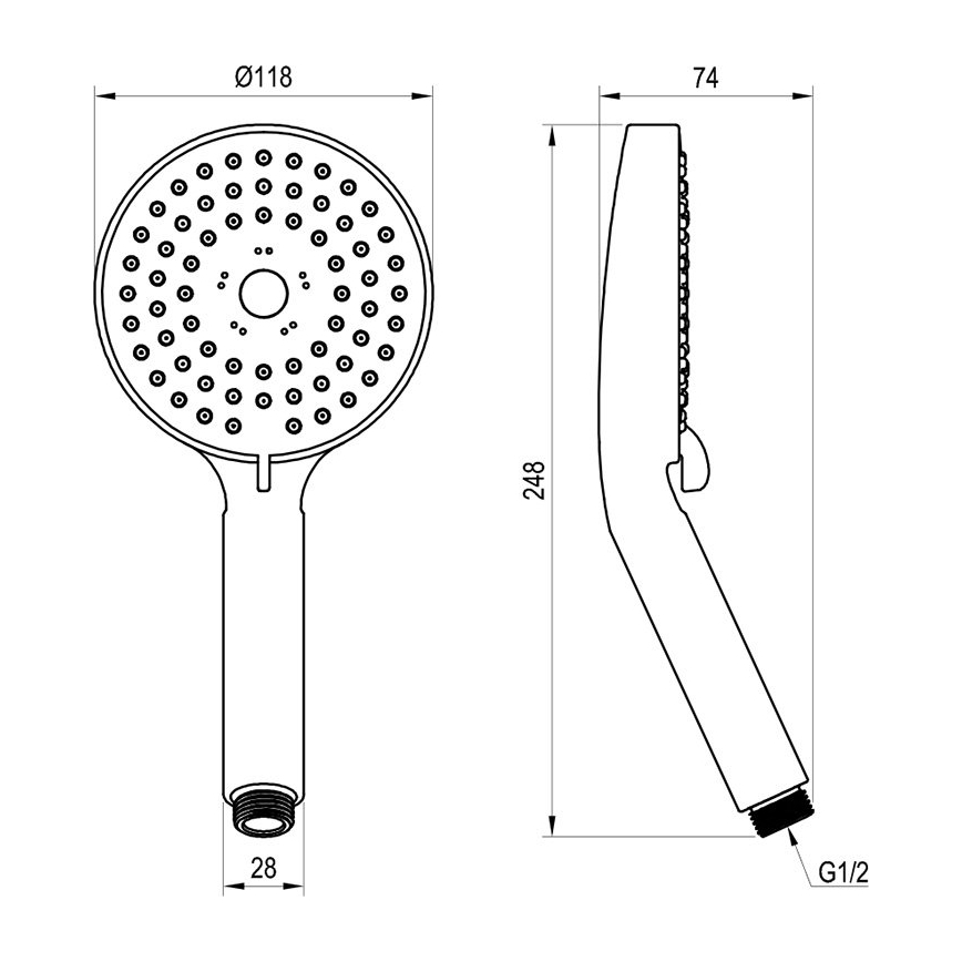 Ravak X07P009 - Ръчен душ FLAT, лъскав хром