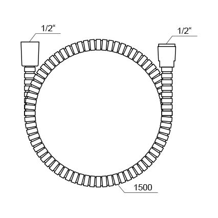 Ravak X07P065 - Пластмасов душ маркуч 150 см, лъскав хром