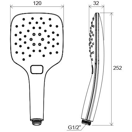 Ravak X07P348 - Ръчен душ с бутон, хром с висок гланц