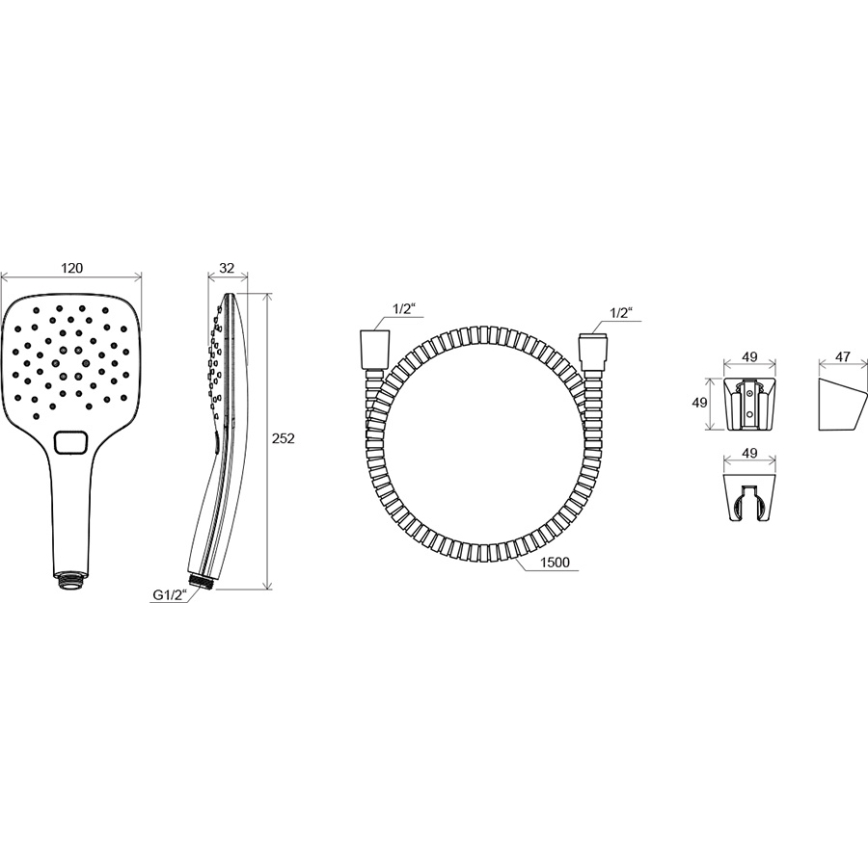 Ravak X07S010 - Комплект за душ, лъскав хром