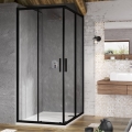 Ravak X1LM70300Z1 - Четириделна ъглова душова кабина BLIX SLIM 90x90 cm, черна