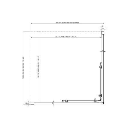Ravak X1LM70300Z1 - Четириделна ъглова душова кабина BLIX SLIM 90x90 cm, черна