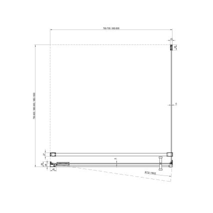 Ravak X9VV70300Z1 - Фиксирана стена за душ COOL 90x195 см, черна
