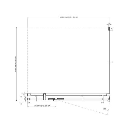 Ravak X9VV70A00Z1 - Фиксирана душ стена COOL 90x195 cm полирано хромово покритие