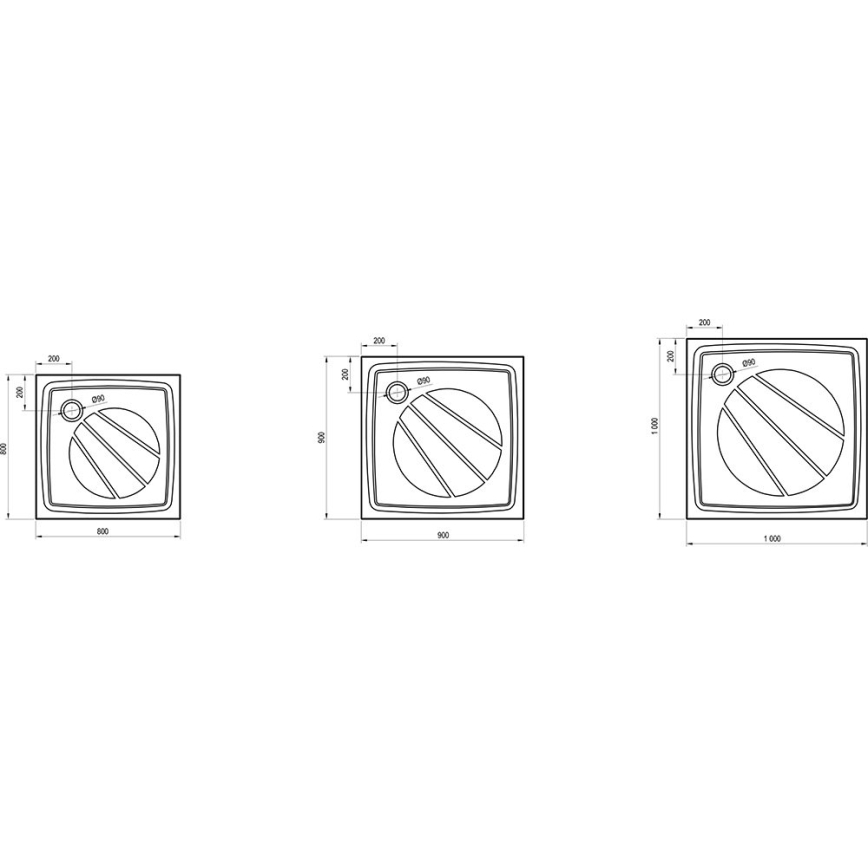 Ravak XA037701010 - Душова ваничка квадратна PERSEUS 90x90 cm бяла
