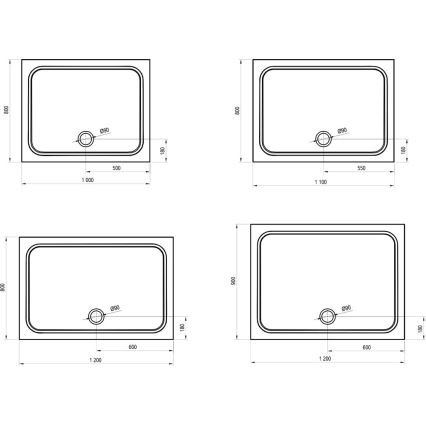 Ravak XA04A701010 - Правоъгълно душ корито GIGANT 100 x 90 см, бяло