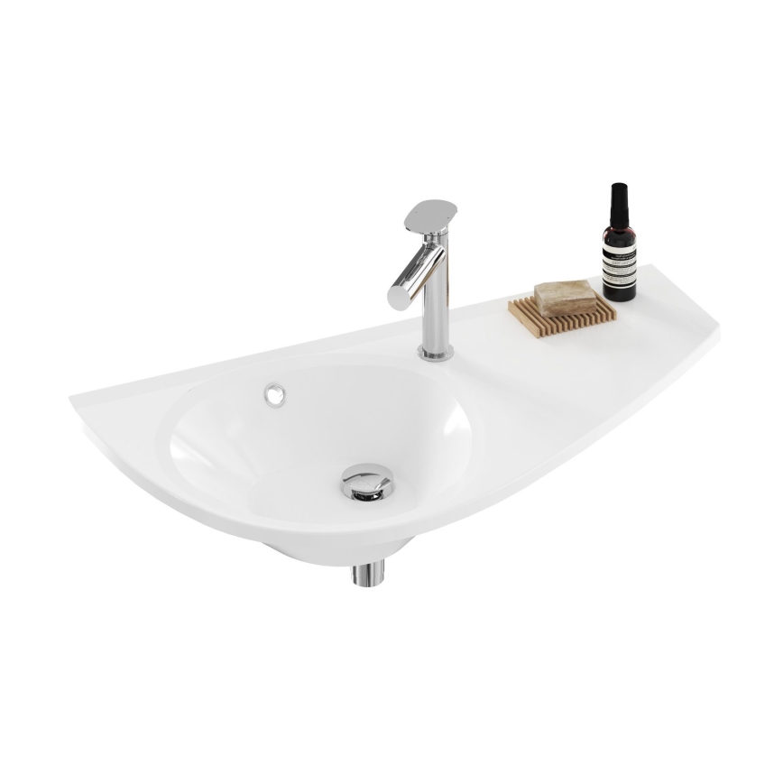 Ravak XJ1P1100000 - Стенна мивка AVOCADO 85x45 cm лят мрамор/бяла