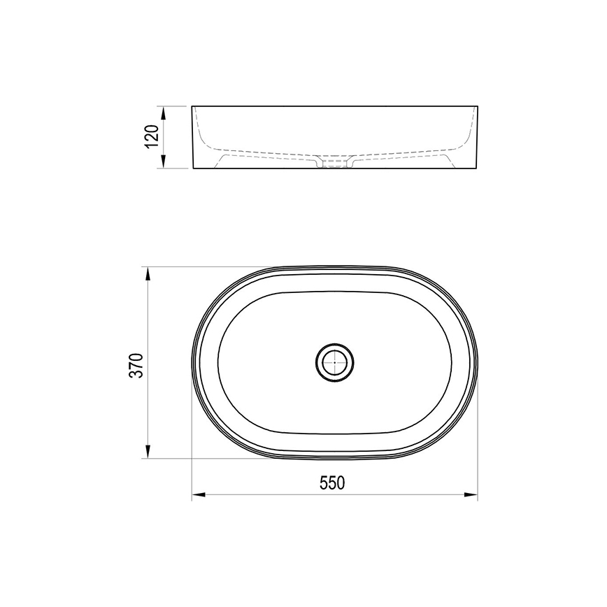 Ravak XJX01155001 - Мивка за плот CERAMIC SLIM 55x37 cm керамика/бяла