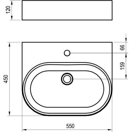 Ravak XJX01155004 - Мивка за плот CERAMIC SLIM 55x45 см керамика/бяла