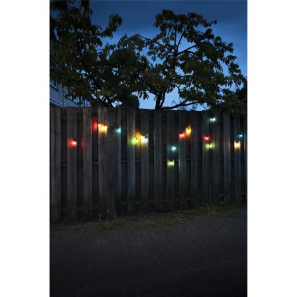 Разширителна LED външна гирлянда CONE FILAMENT 20xE10 14m цветна/топло бяла IP44, Произведено в ЕС