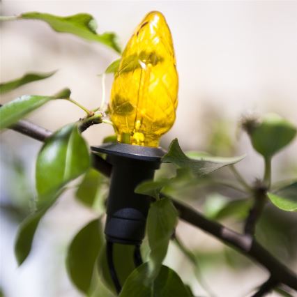 Разширителна LED външна гирлянда CONE FILAMENT 20xE10 14m цветна/топло бяла IP44, Произведено в ЕС