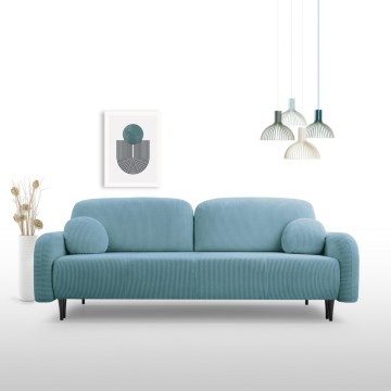 Разтегаем триместен тапициран диван CLOUDY — тюркоазен
