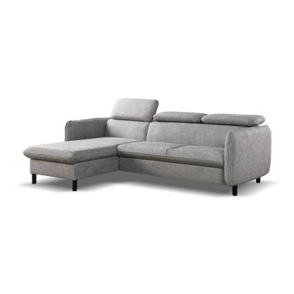 Разтегаем ъглов диван тип L с ракла NISA, ляв, сив