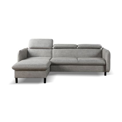 Разтегаем ъглов диван тип L с ракла NISA, ляв, сив