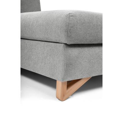 Разтегателен ъглов тапициран диван с ракла в L форма AVESTA, десен, сив