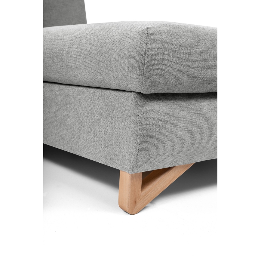 Разтегателен ъглов тапициран диван с ракла в L форма AVESTA, десен, сив