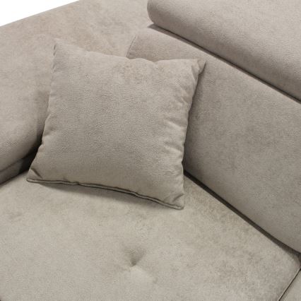 Разтегателен L-образен ъглов диван CASTELO с място за съхранение, ляв, сив