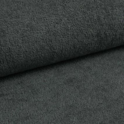 Разтегателен ъглов диван CASTELO с ракла, L форма, ляв, тъмно сив