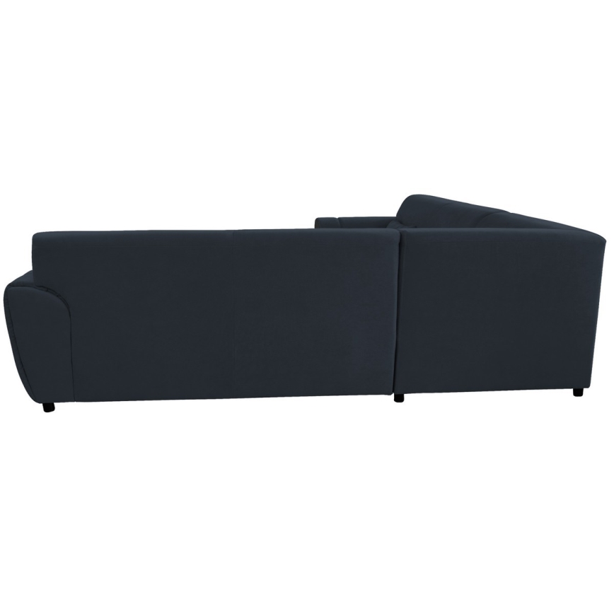 Разтегателен L-образен ъглов диван VISEU с вместителна ракла, лява конфигурация, антрацит/черно