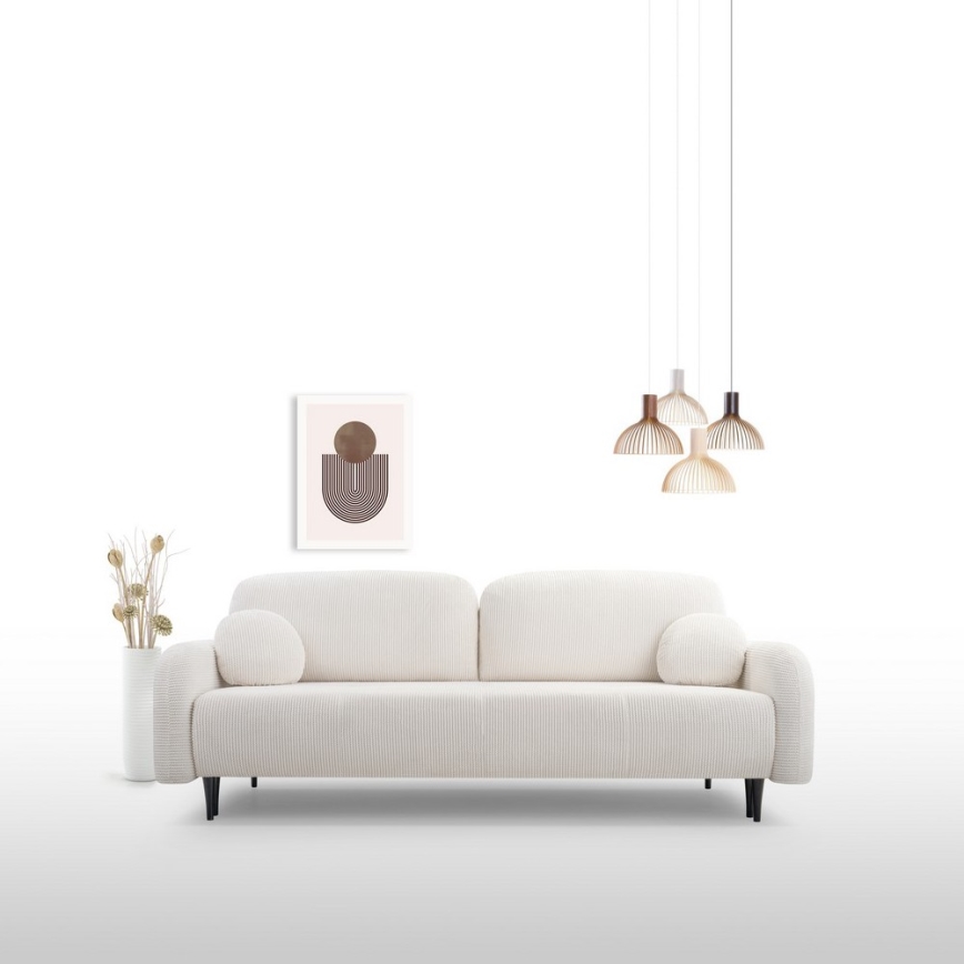 Разтегателен тапициран триместен диван CLOUDY кремав