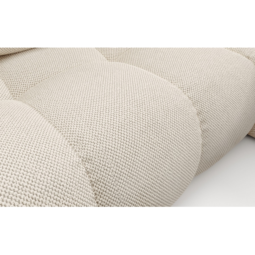 Разтегателен ъглов тапициран диван ALMADA, L-образен, с място за съхранение, десен, светлобежов