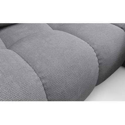 Разтегателен ъглов тапициран диван ALMADA в L с ракла, дясна конфигурация, сив