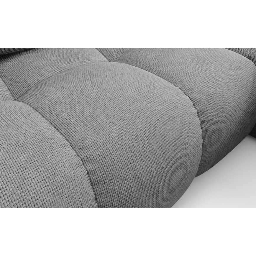 Разтегателен ъглов тапициран диван ALMADA в L с ракла, дясна конфигурация, сив