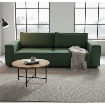 Разтегателен триместен диван RONDA с вградено място за съхранение, зелен