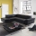 Разтегателен кожен ъглов диван в L форма SALERNO II ляв, черен