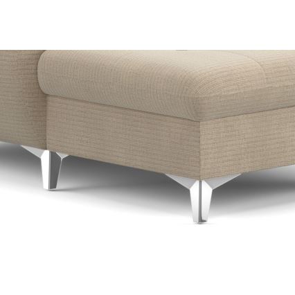 Разтегателен ъглов диван с ракла във формата на U CATANIA, десен, бежов