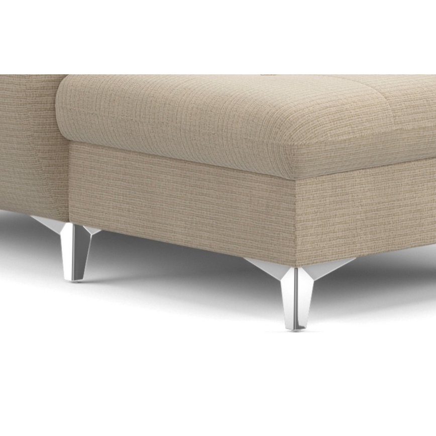 Разтегателен ъглов диван с ракла във формата на U CATANIA, десен, бежов