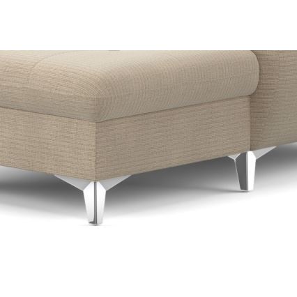 Разтегателен ъглов диван с ракла във форма на U CATANIA ляв бежов