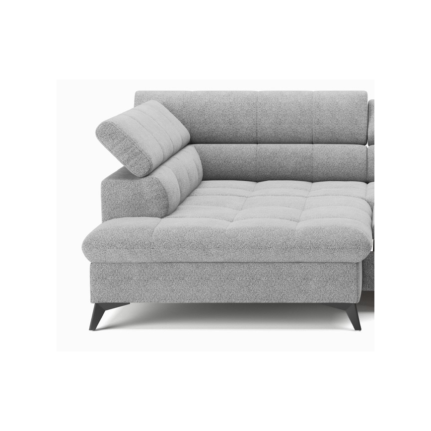 Разтегателен ъглов диван MARANO в лява конфигурация, сив