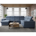 Разтегателен ъглов диван с универсален U-образен ъгъл и място за съхранение GRANADA, син