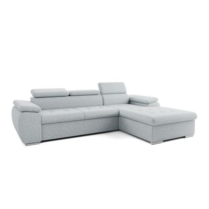 Разтегателен ъглов диван тип L с място за съхранение PADUA сив десен
