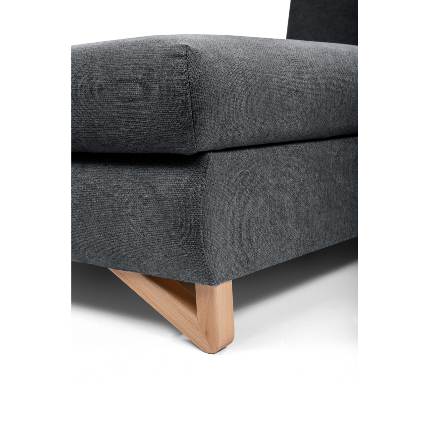 Разтегателен ъглов тапициран диван с място за съхранение, L AVESTA, ляв, антрацит