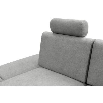 Разтегателен ъглов тапициран холов комплект AVESTA в L с ракла, лява конфигурация, сив