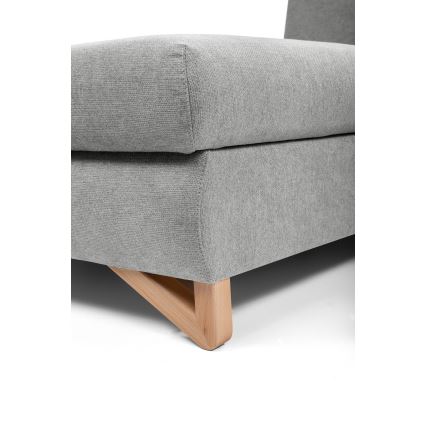 Разтегателен L-образен ъглов тапициран диван AVESTA, ляв, сив, с ракла