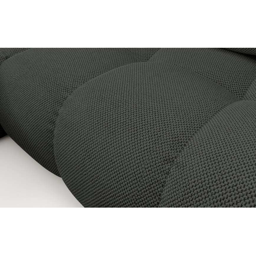 Разтегателна ъглова тапицирана холна гарнитура ALMADA с ракла, L форма, лява, антрацит