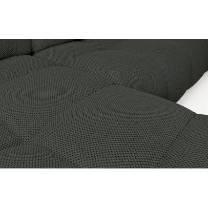 Разтегателна ъглова тапицирана холна гарнитура ALMADA с ракла, L форма, лява, антрацит